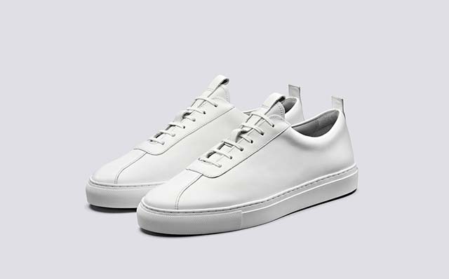 Grenson Sneaker 1 Mens Sneakers in White Calf Leather GRS111442